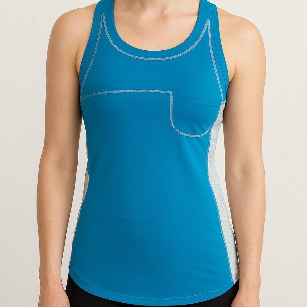 Lululemon Silver Lining Tank XS 2 Blue Racerback Run Swift Silverescent